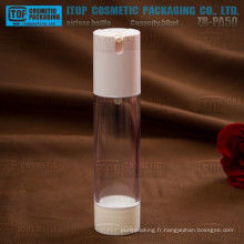 ZB-PA50 50ml grande et mince bonne qualité monocouche cylindre rond luxe acrylique flacon airless en plastique pour l’emballage cosmétique